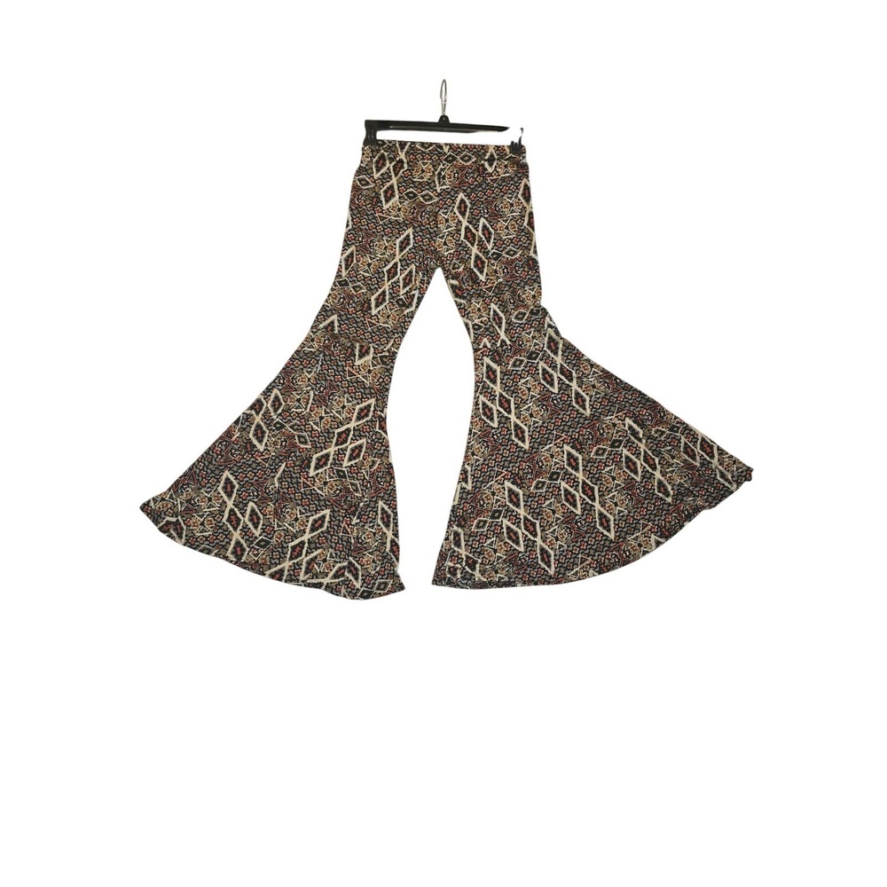 Hand Jive Wear Art Womens Big Bells Flare Pants Geometric Tribal Print Small - Picture 4 of 6